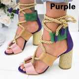 Sandals Wedge Espadrilles Summer Shoes Woman 7CM High Heels Sexy Gladiator Women Heels Sandals Lace Up Platform