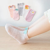 5 Pairs/lot 1 to 12 Yrs Cotton Children's Socks Stereo Animals Summer Thin Kids' Mesh Socks Cute Girls Boys