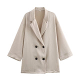 Fongt Women's Clothing 2025 New Casual Double-Dbuted Blazer + Trouser Suit Trend