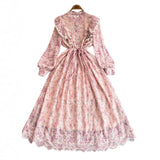 Fongt Court-Style Long Dress With Heavy Embroidered Lace Dress Elegant