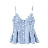 Fongt Slings Sexy Dew Single-Dripple Broad-Folded Skirt-Up Short-Form Women's Vest 2178083