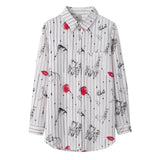 Fine Women's Print Chiffon Shirt 2021 Spring New Long Sleeve Blouses and Tops Lady Plus Size Casual Shirts Clothes