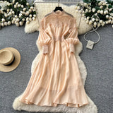 Fongt Wind High-End Retro Lapel Long-Sleeved Cowboy Topess 2025 Autumn Dress High-Waisted Casual Broad-Legged Straight Trousers