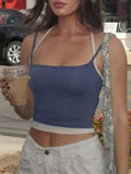 Contrast Color Tie Up Cami Top-Outfit