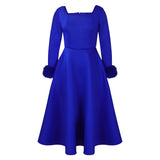 Fongt Party Dress Winter Temperament Elegant Hairy Decorative Dress African Dress