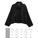 Fongt Women's 2025 New Bat Sleeve Loose-Fitting Velvet Bomber Jacket Jacket