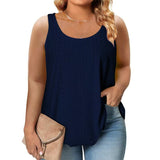 Fongt 2025 New Round-Neck Loose Sleeveless Women's T-Shirt