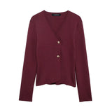Fongt New Asymmetric Button Decoration Knitted Cardigan Jacket 4192124