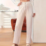 Fongt Wish Texture Knitted Trousers Tight Solid Color Casual Loose Straight Women's Clothing