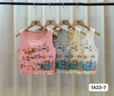Fongt New Retro Small Vest Women Wear Chic Print Slime Sleeveless Knitting