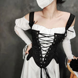 Fongt Autumn New Fashion Strap Fish Boned Deflower Petals Waist Corset Body Sleeveless Sexy Dress