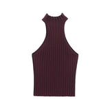 Fongt 2025 Spring New Knitted Neck Collar Blouse Skirt 3519028 3519029