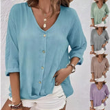 Fongt Spring-Summer Sale Of New Women's Collar Button-Killey Long Sleeves