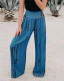 Fongt New Wish Hot Fashion Tight High-Waist Pocket Wide Leg Trousers Casual Pants
