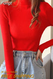 Turtleneck Sweater Women Autumn Casual Thin Long Sleeve Tops Base Knitted Sweaters Solid Color Slim Stretch