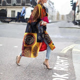 Fongt Spring And Autumn Wishebay Long Horn Sleeve Coat Print Loose Wind Coat