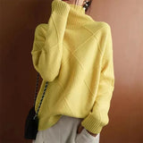 Fongt And Winter Sweater Women's High-Necked Hooded Ragged Sweater With A Solid Color Loose Lazy Bottom Shirt