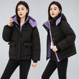 Winter 2024 New Korean Version Loose And Thick Warm Cotton-Padded Coat Cotton-Padded Coat-Outfit