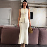 Fongt Summer New Women's Fashion Bodysuit Body Armor Solid Dress Dress Dress Suit