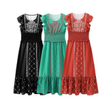 Fongt Women's New Three-Color Printing To Take Waist Dress 146