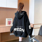 Winter Plus Velvet Padded Jacket Hooded Coat Women 2022 Loose Versatile Cardigan Zipper Hoodies Imitation Lamb