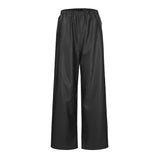 Women' s PU Leather Trousers ZANZEA Autumn Fashion OL Wide Leg Pants PalazzoOversized Casual Solid Bottoms Femme