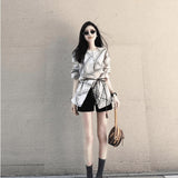 Fongt Summer High-End Personality Romantic National Style Totem Shirt Jacket High-Waisted Casual Shorts Set