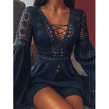 Women Lace Hollow Out Shirt