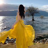 Beach Style Sexy Backless Women's Party Cake Dress 2022 New High Waist Elegant Summer Vacation Female Clothing