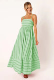 Fongt Spring And Summer Striped Suspenders Open Back Big Clear Fresh Air Dress-88111-Outfit