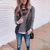 Hot Autumn And Winter Zippers Wear Both Pocket Women's Jacket Vest Vest-Outfit