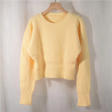 New 2022 Pullovers Minimalist Korean Fashion Spring Autunm Women's Chic Sweater Elegant Sweet Lady Short Tops