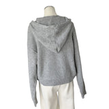 Fongt And Winter Long Sleeve Hooded Knitted Knitted Women's Solid Color Design Wearing Milk Sweater Cardigan Jacket Solid