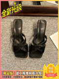 Fongt Women 2025 New Wearing Fashion High-End Silver Heels High Heels Summer With Skirt Cool Drag Temperament