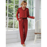 Fongt Women's Pajamas Autumn And Winter Thick Long-Sleeved Cardigan Trousers Two Sets Of Home Clothes-Outfit