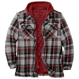 Fongt Plaid Cotton Coat Large Size Hooded Shirt Jacket