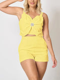 Fongt New Fashion Casual Vest Shorts Set Women's Clothing