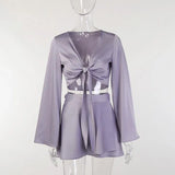 Fongt Fashion Horn Sleeve Skirt New Strap Long Sleeve A Long Sleeve Waist Set