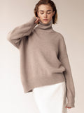 Fongt Multi-Color High-Necked Solid-Color Sweater Women Loose Collar Collar Collar Women's Clothing 66