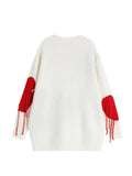 Women Knitted Sweater 2023 Autumn Winter Hip Hop Streetwear Heart Tassel Pullover Harajuku Sweater Gothic Loose Knitwear