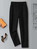 Cloth Women's Pants Herringbone High-waisted Warm Harem Pants 2023 Autumn/Winter New Loose Thickened Woolen Black