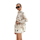 Fongt Summer Comfortable Casual Shirt Suit Short-Sleeved Cardigan Home Two-Piece Set-23064-Outfit