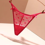 Fongt Transparent Thong Lady Sexy Double Bow 2025 New One-Line Hot Low-Waisted Trousers