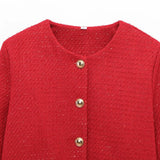 Fongt Homemade New Women's Classic Gold Button Texture Suit Jacket 9052719