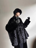 Fongt Cloud Stone Fox Thick Warm Bat Sleeve Fur One-Piece Shawl Woman Lazy Smooth And Environmentally Friendly Coat