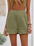 Fongt New Women's Shorts Burst Casual High-Waisted Cotton Straight Trousers