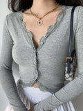 Winter V-Neck Knitted Cardigans Women Single Breasted Lace Loose Sweaters Female Casual Cardigan Soft Streetwear
