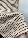 Fongt Half High Collar Striped Long Sleeve T-Shirt Bottom Shirt Women's New Autumn Ins Slim Wood Ear Inside The Top-Outfit