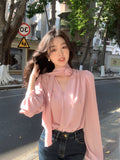 Fongt Xixi 2025 New Korean Version Of The Rose Vertede Temperament Long-Sleeved Shirt Women's Professional Top Tide 89227