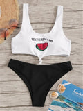 Swimwear Women Front Tie Watermelon Print Push Up Micro Bikini Ba?adores 2022 Mujer Bathing Suit Thong Swimsuit